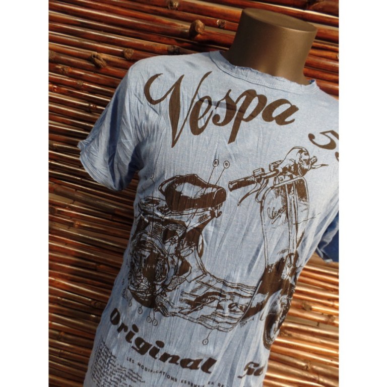 Tee shirt Vespa 55 bleu sarcelle