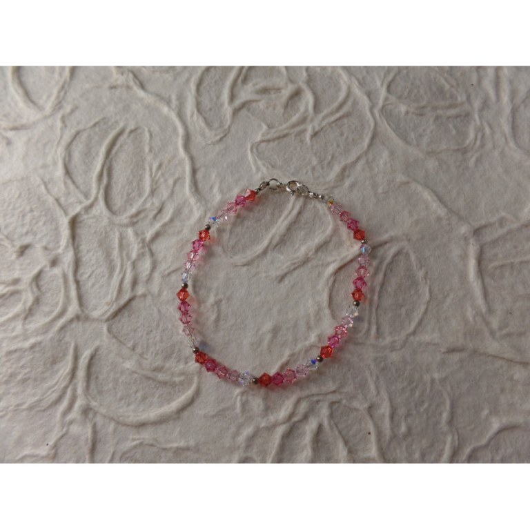 Bracelet perles cristal camaieu rose