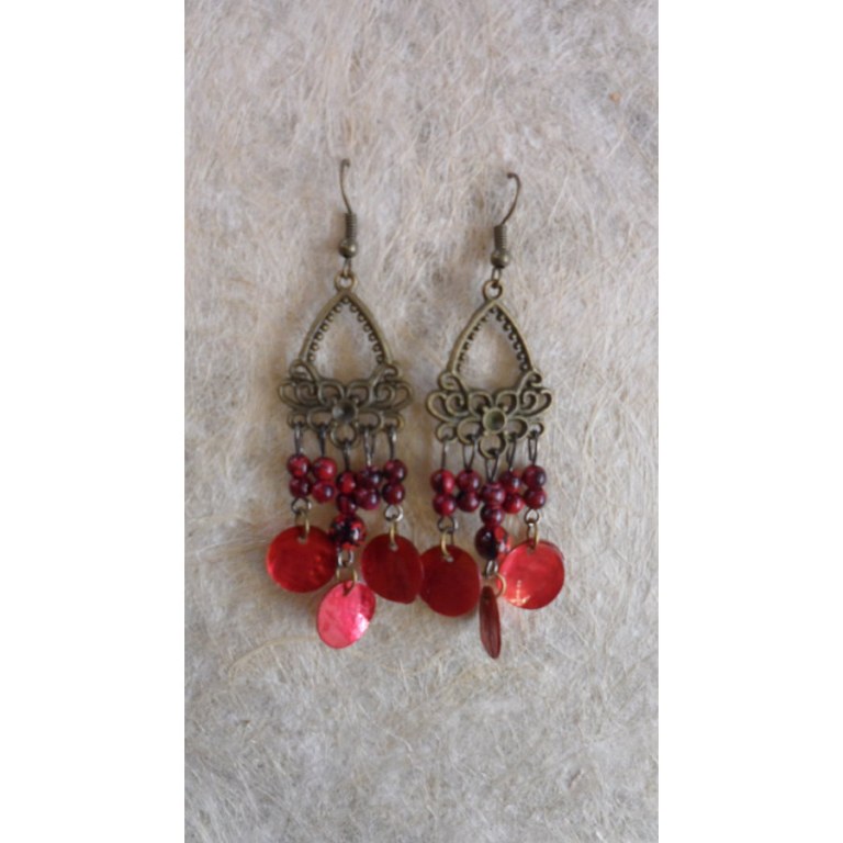 Pendants d'oreilles rouges Anchali 