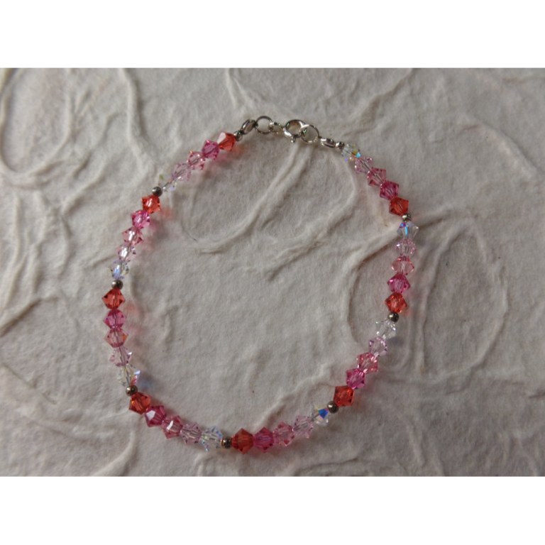 Bracelet perles cristal camaieu rose