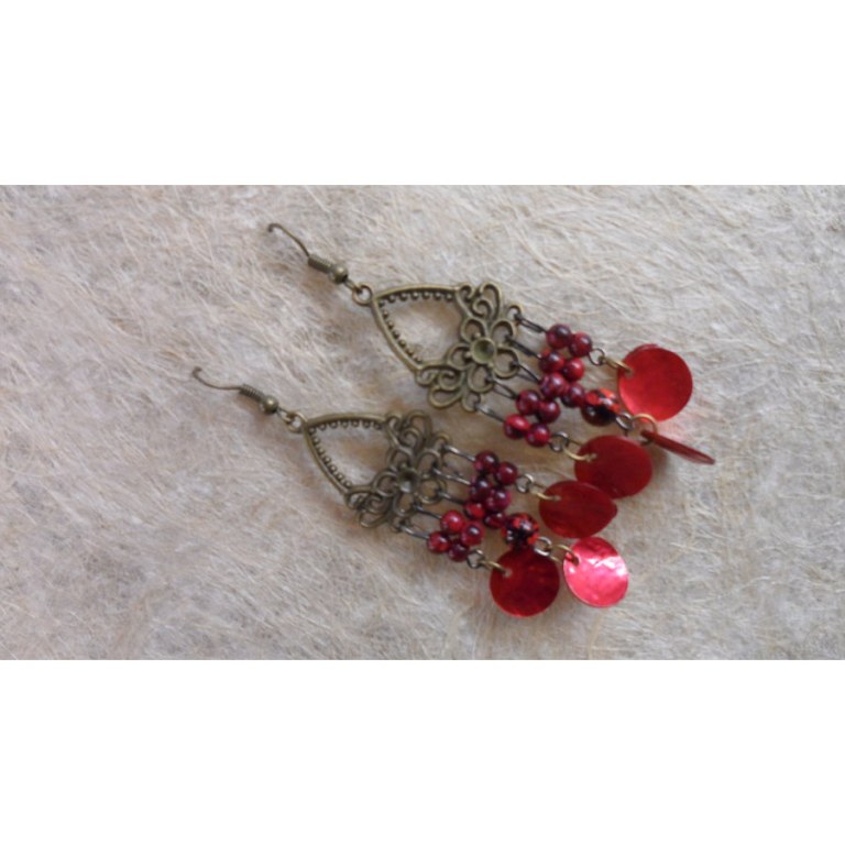 Pendants d'oreilles rouges Anchali 