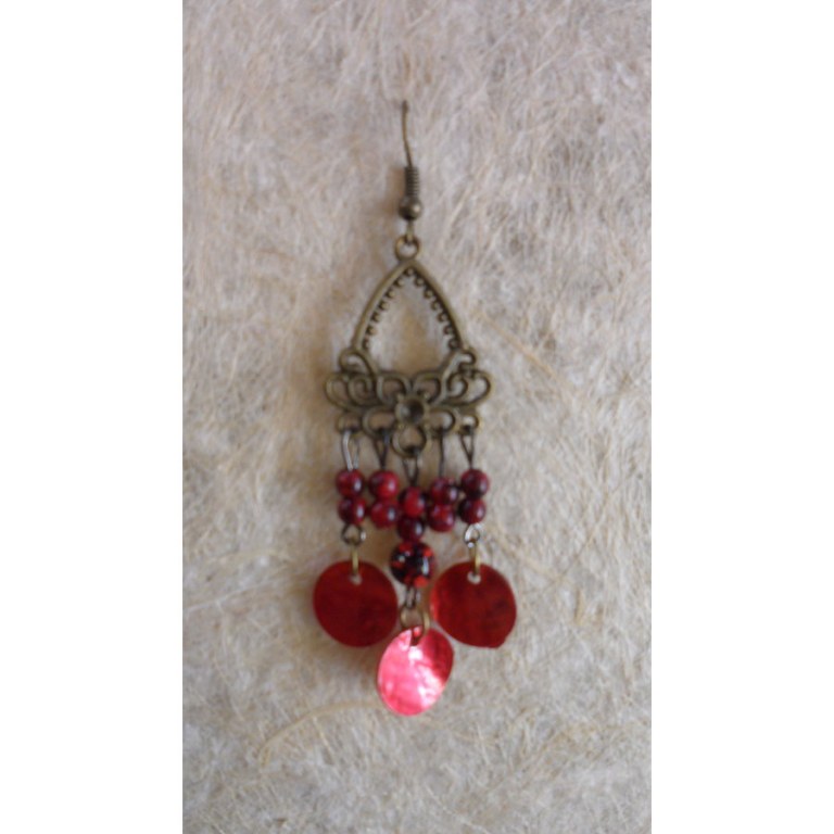 Pendants d'oreilles rouges Anchali 