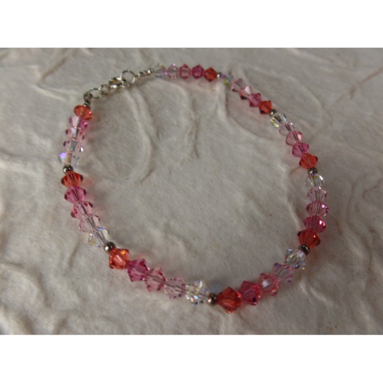 Bracelet perles cristal camaieu rose