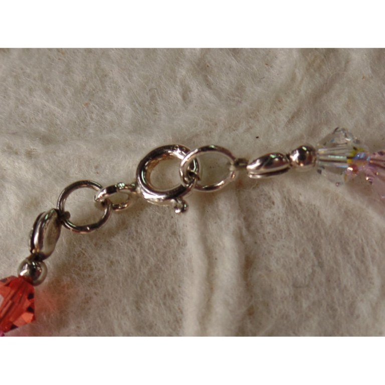 Bracelet perles cristal camaieu rose