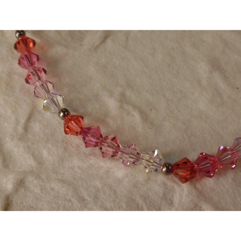 Bracelet perles cristal camaieu rose