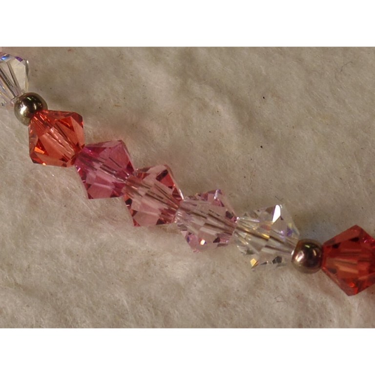 Bracelet perles cristal camaieu rose