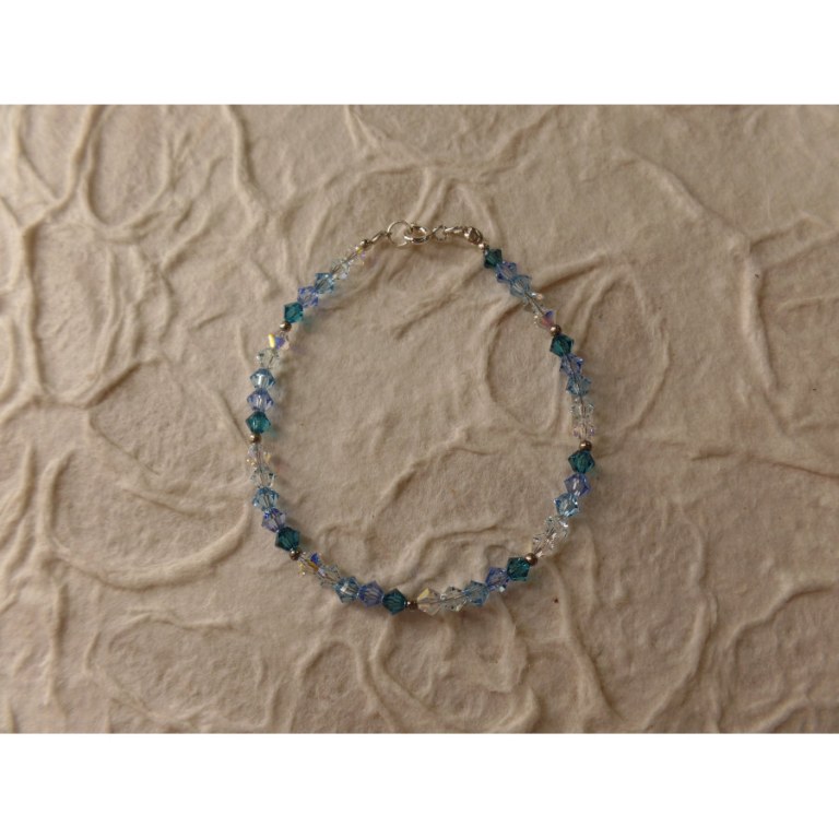 Bracelet perles cristal camaieu bleu