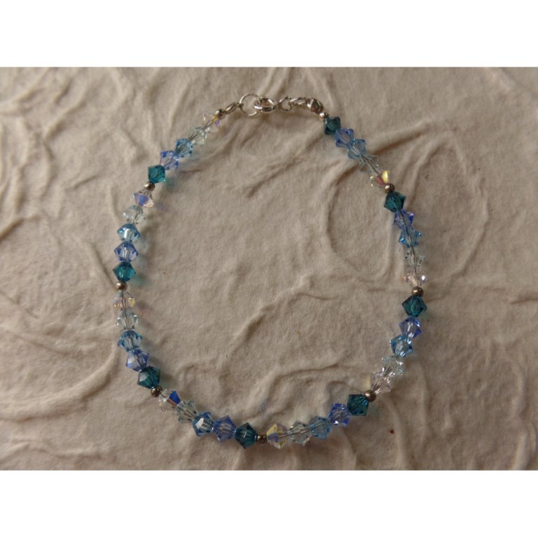 Bracelet perles cristal camaieu bleu