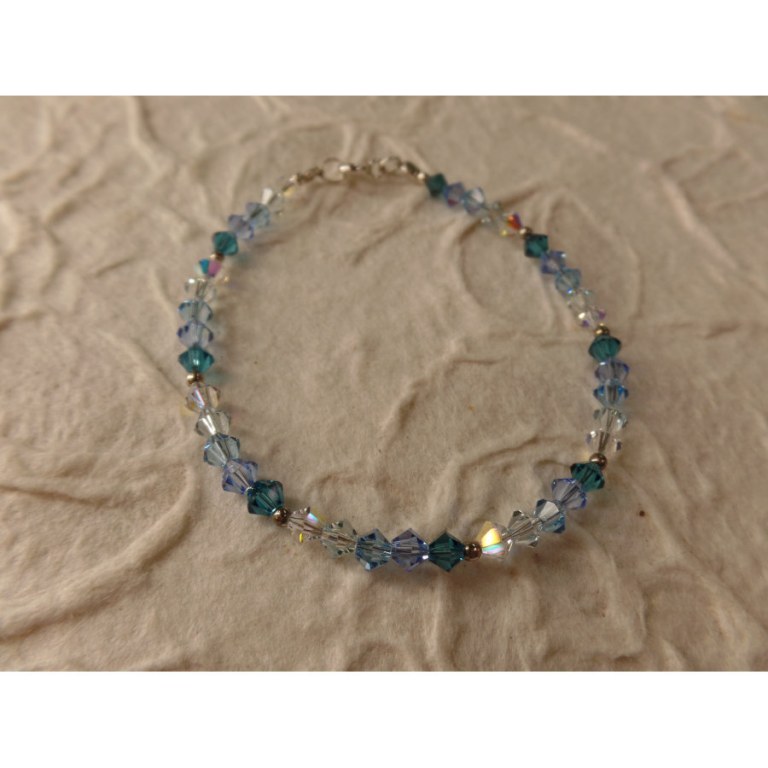 Bracelet perles cristal camaieu bleu