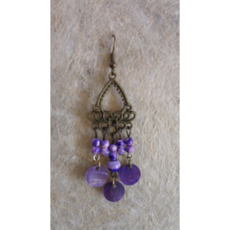 Pendants d'oreilles mauves Anchali