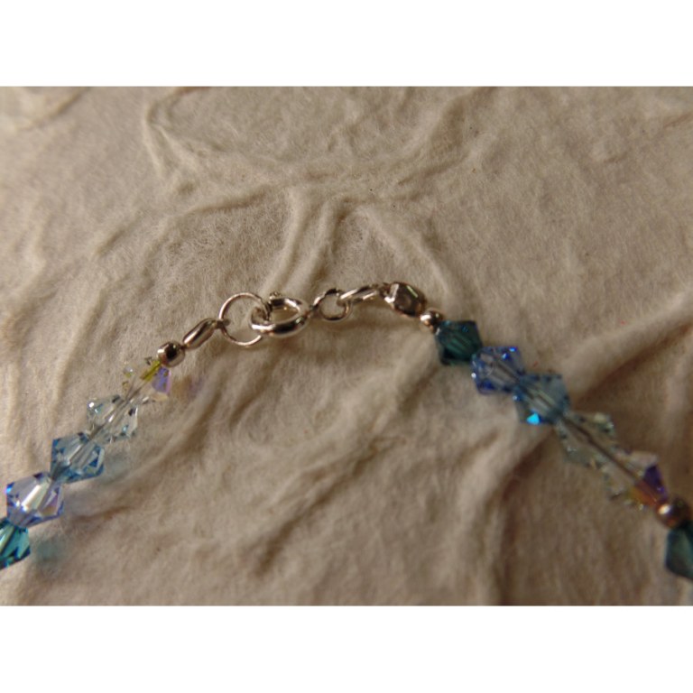 Bracelet perles cristal camaieu bleu