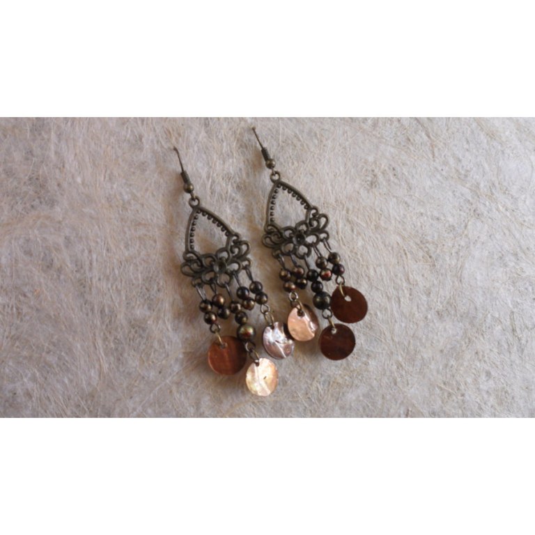 Pendants d'oreilles marron Anchali