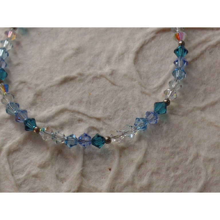 Bracelet perles cristal camaieu bleu