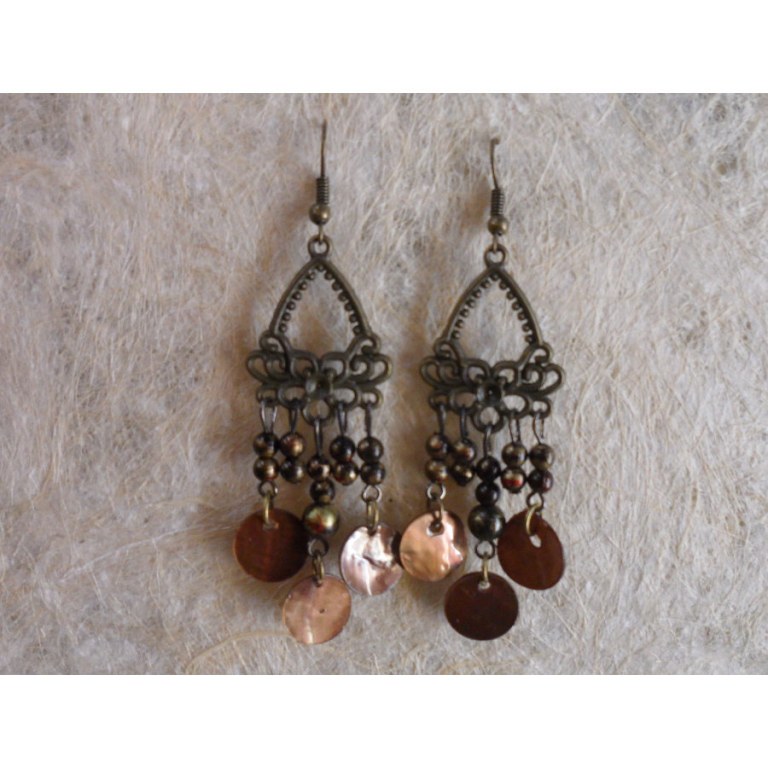 Pendants d'oreilles marron Anchali