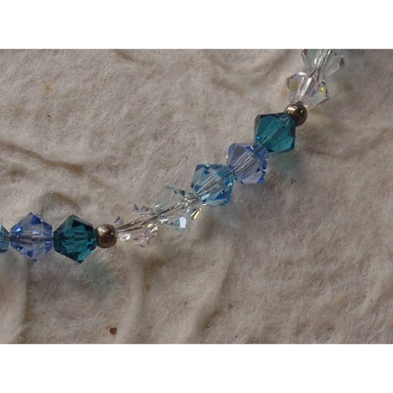 Bracelet perles cristal camaieu bleu