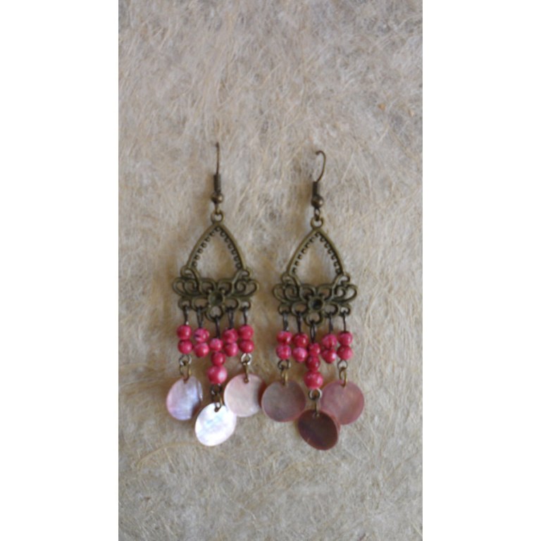 Pendants d'oreilles roses Anchali