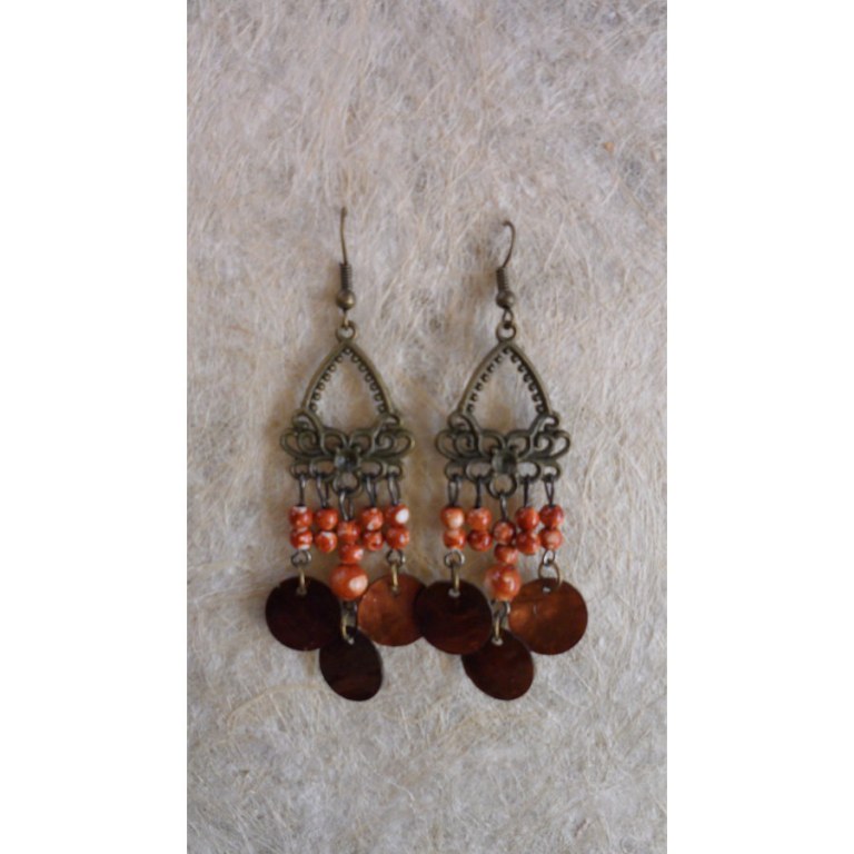 Pendants d'oreilles marron clair Anchali