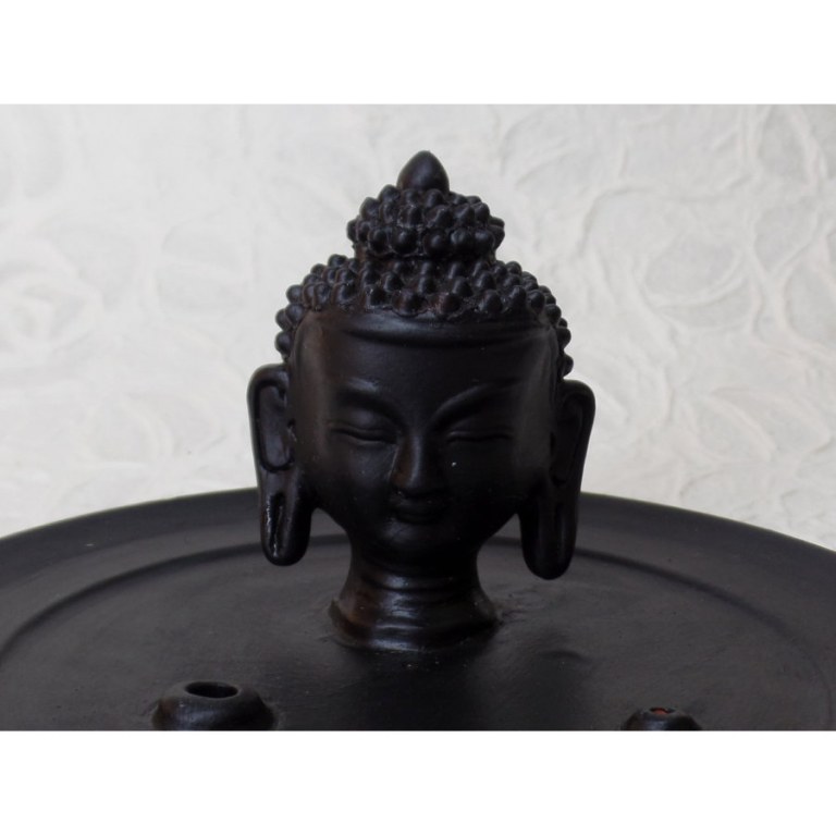 Porte encens noir tête de Bouddha