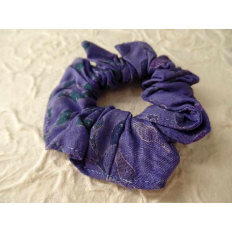 Chouchou fantaisie violet et vert