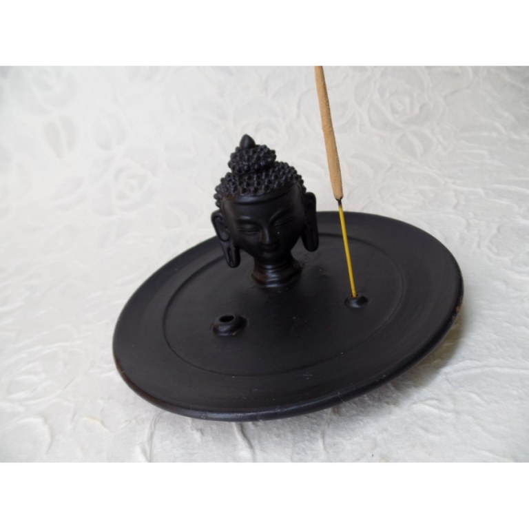 Porte encens noir tête de Bouddha