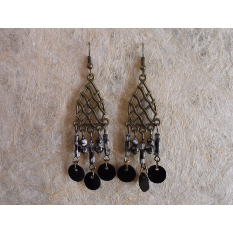 Pendants d'oreilles Hansa noir