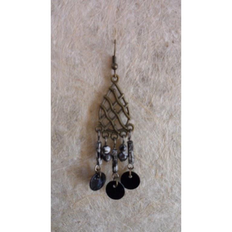 Pendants d'oreilles Hansa noir