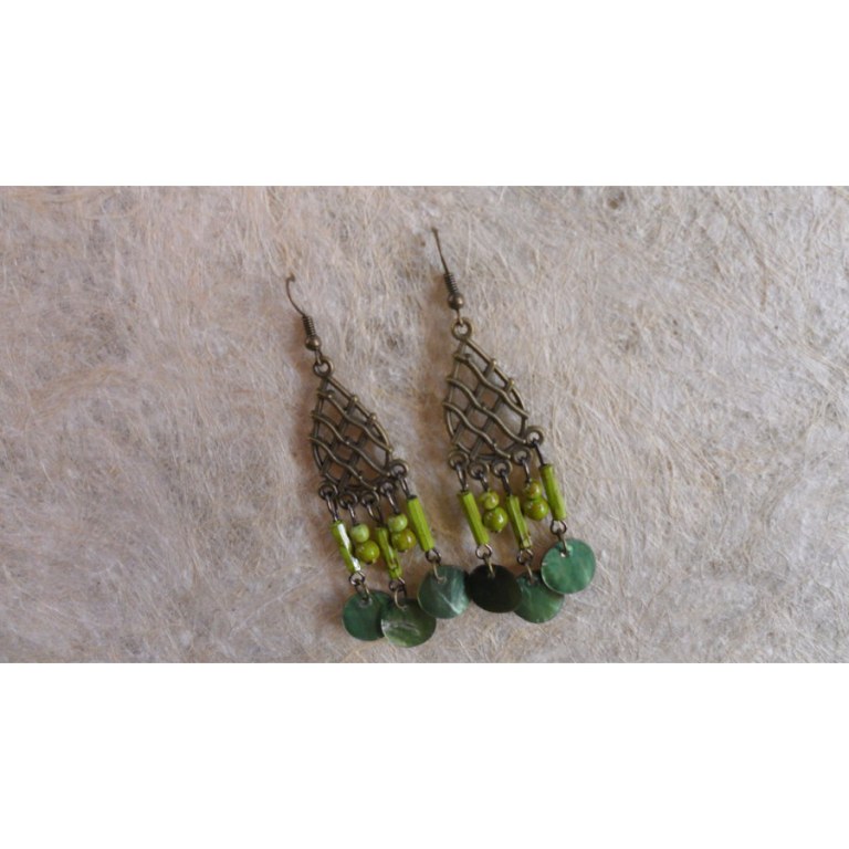 Pendants d'oreilles Hansa vert