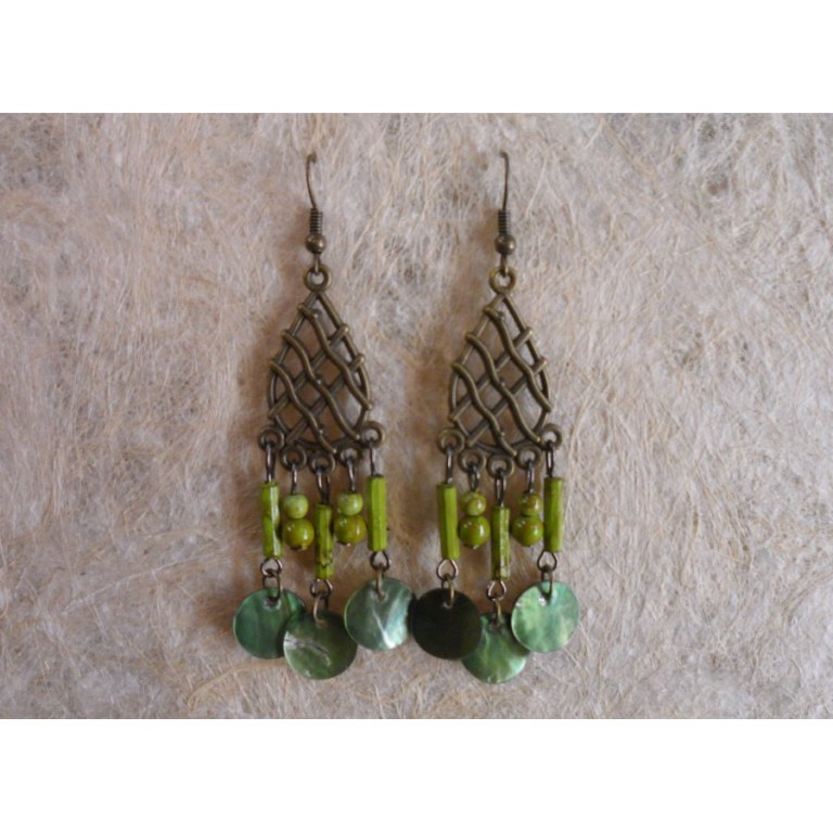 Pendants d'oreilles Hansa vert