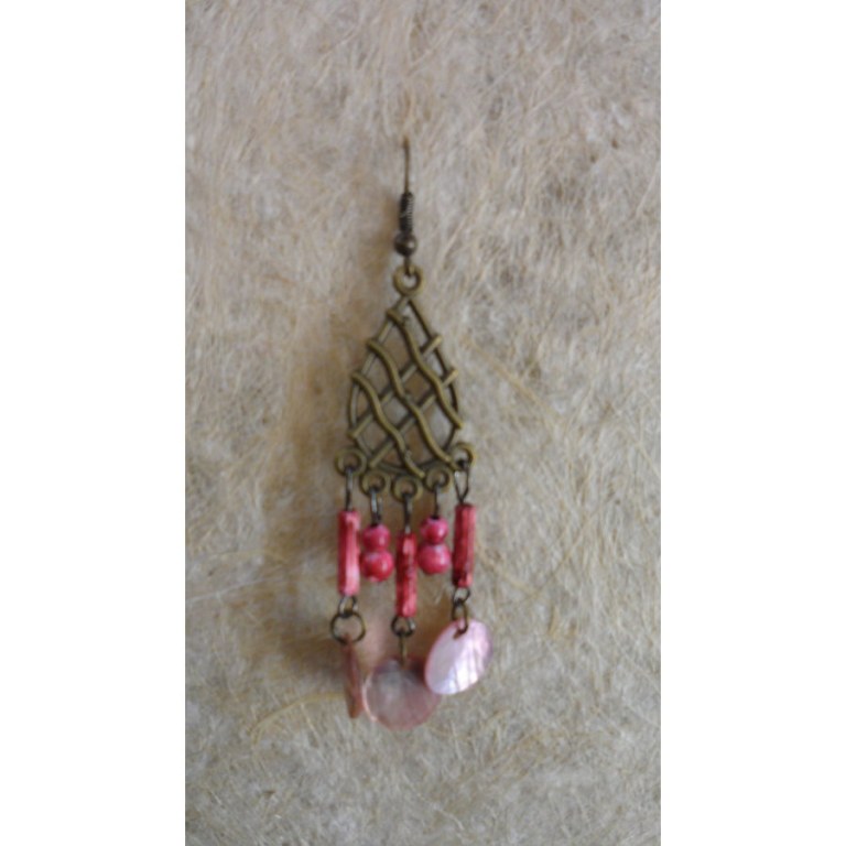 Pendants d'oreilles Hansa rose