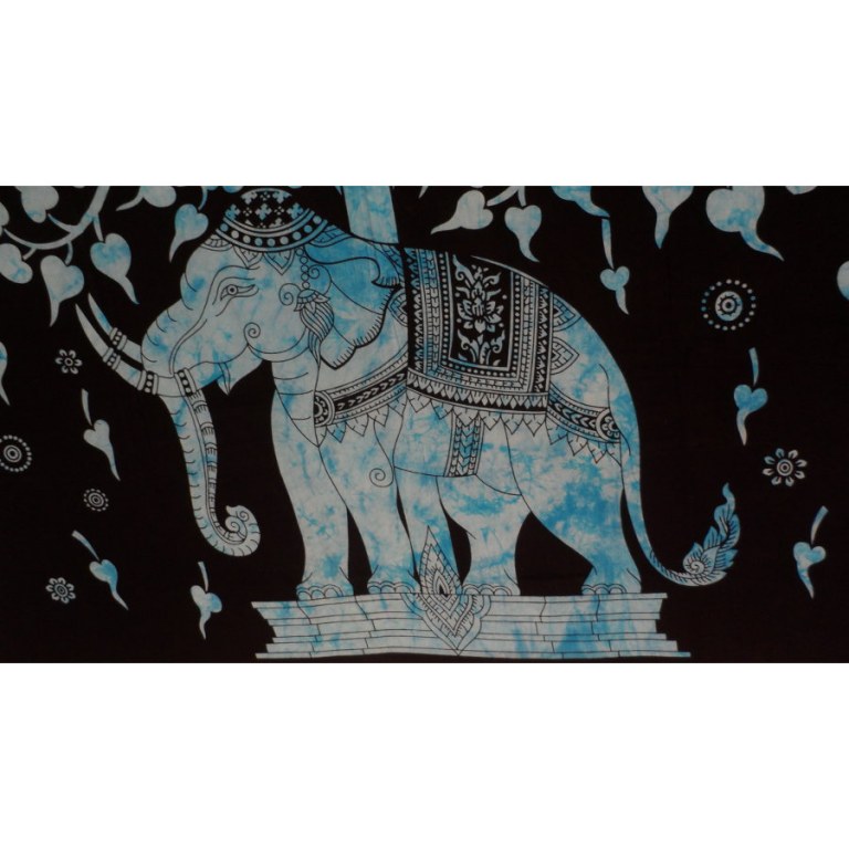 Tenture arbre de vie et éléphant bleu
