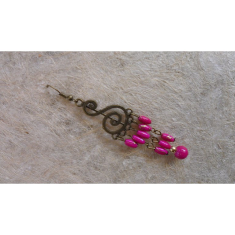 Pendants d'oreilles phelng roses