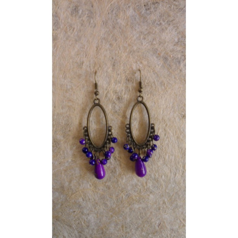 Pendants d'oreilles mauves busuba