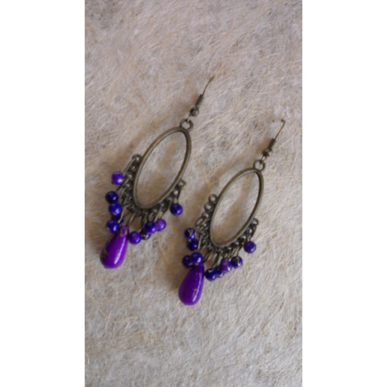 Pendants d'oreilles mauves busuba