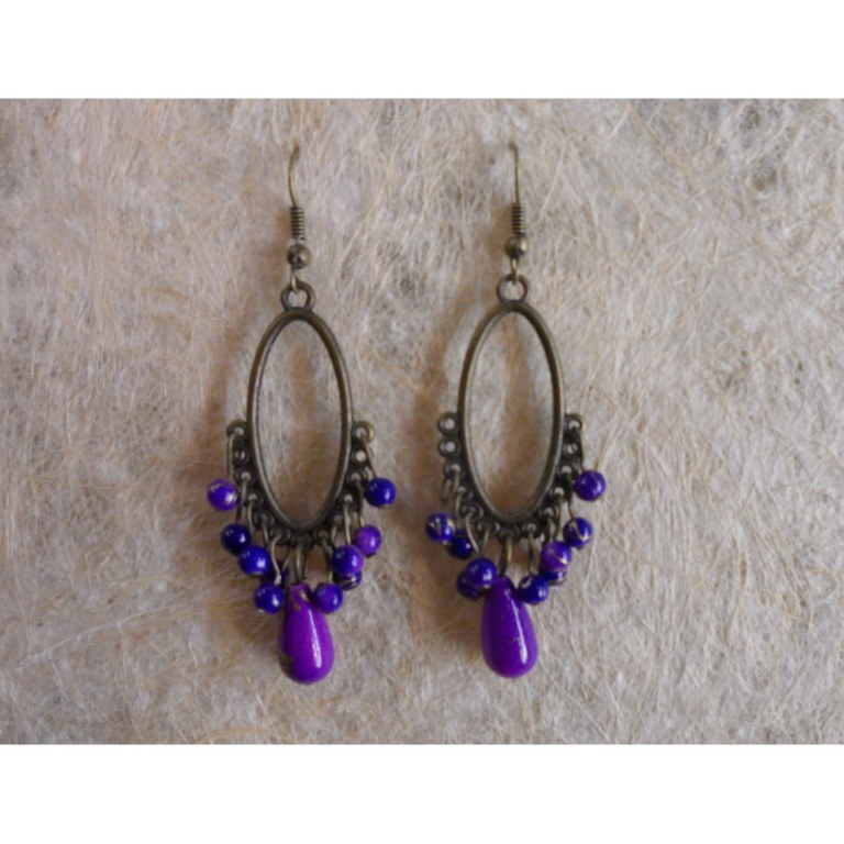 Pendants d'oreilles mauves busuba