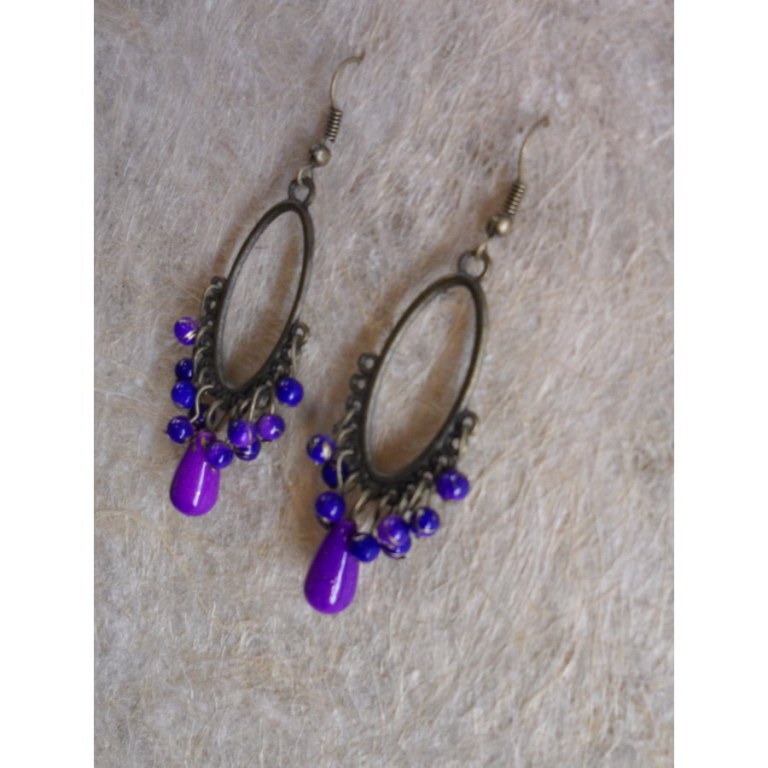 Pendants d'oreilles mauves busuba