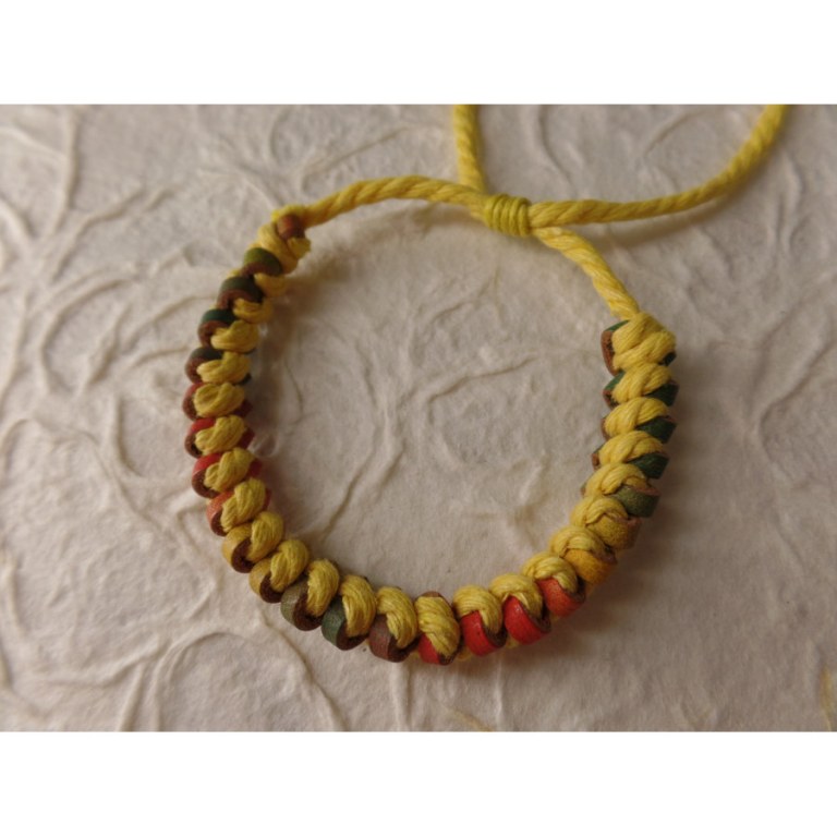 Bracelet Gili cuir color coton jaune