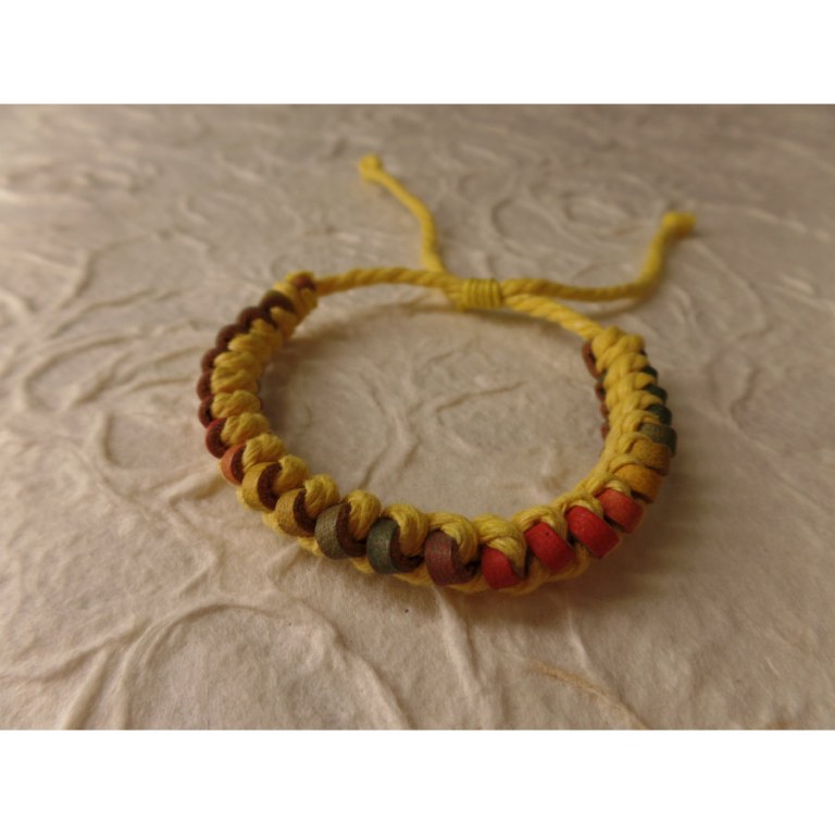 Bracelet Gili cuir color coton jaune