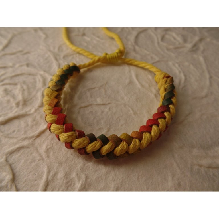 Bracelet Gili cuir color coton jaune