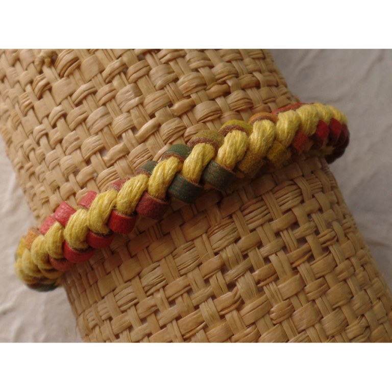 Bracelet Gili cuir color coton jaune