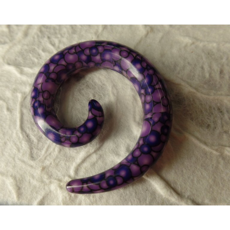Elargisseur d'oreille spirale violette