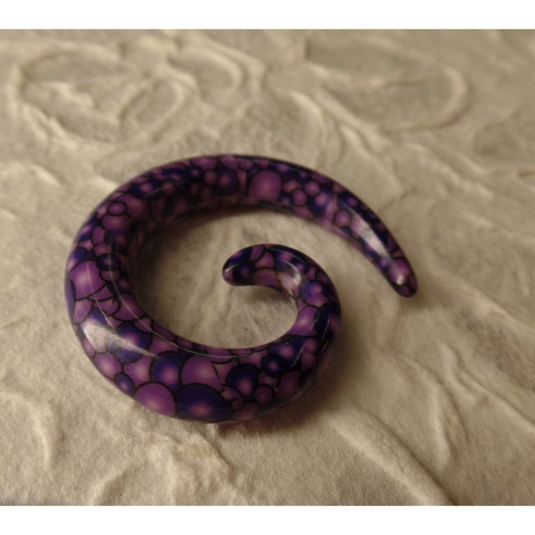 Elargisseur d'oreille spirale violette