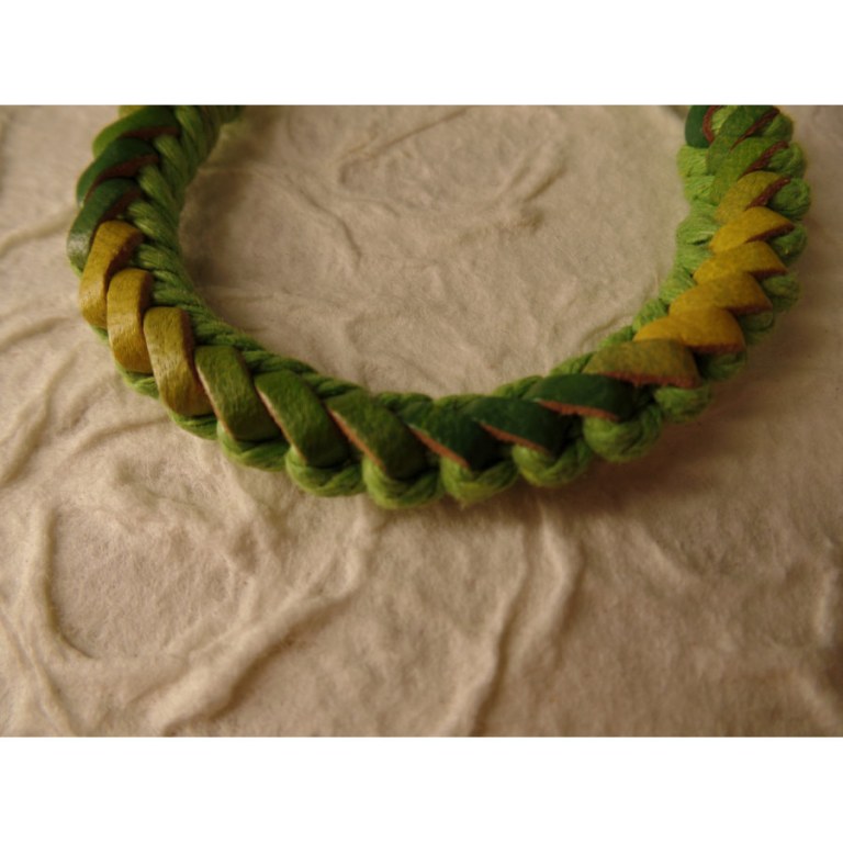 Bracelet Gili cuir vert coton vert