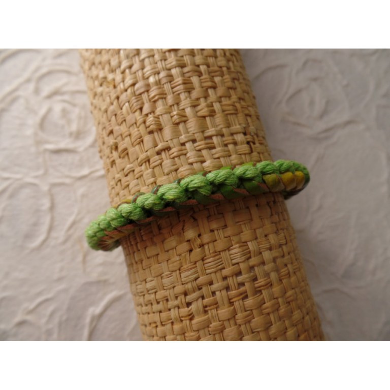 Bracelet Gili cuir vert coton vert