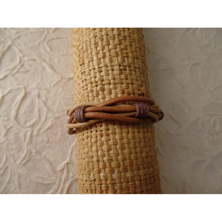 Bracelet Ratana cordons marron clair