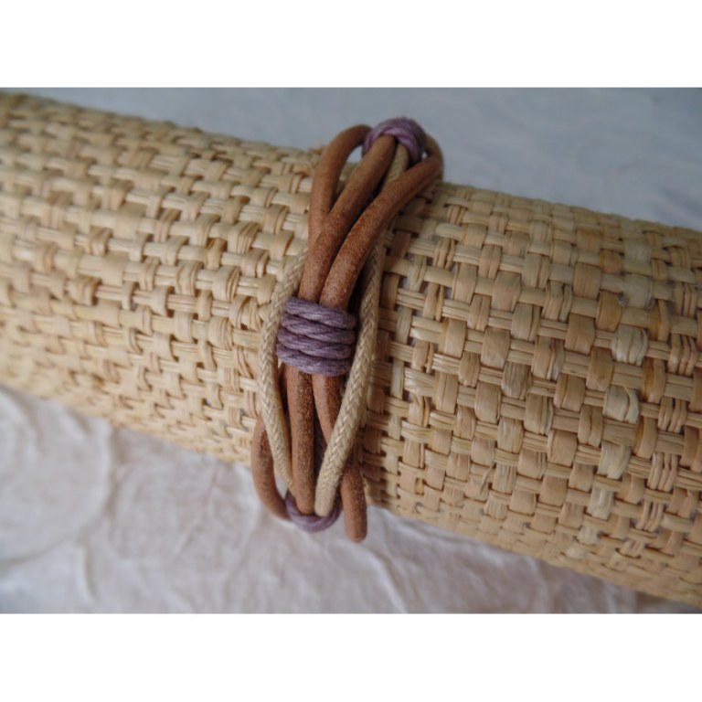 Bracelet Ratana cordons marron clair