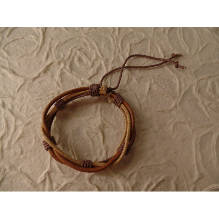 Bracelet Ratana cordons marron clair
