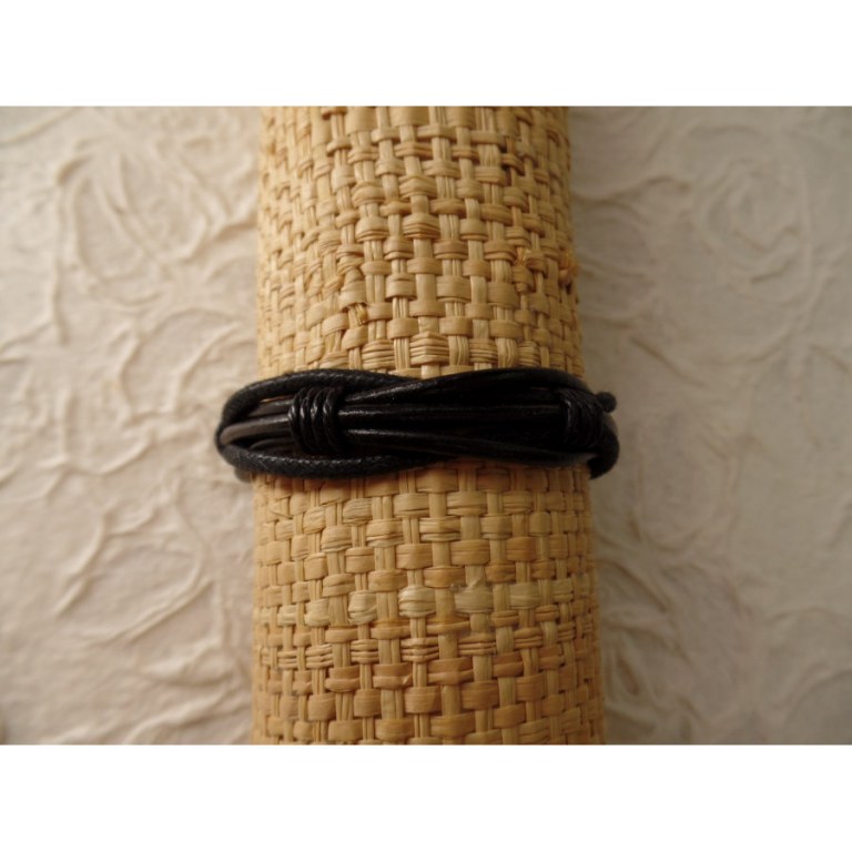 Bracelet Ratana multi cordons noirs