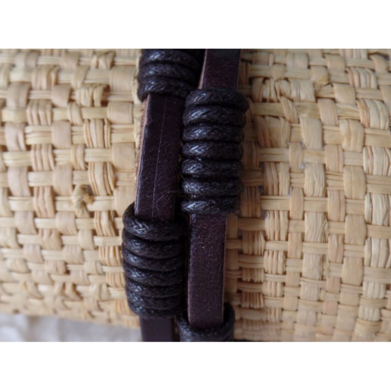 Bracelet lanières en cuir chocolat