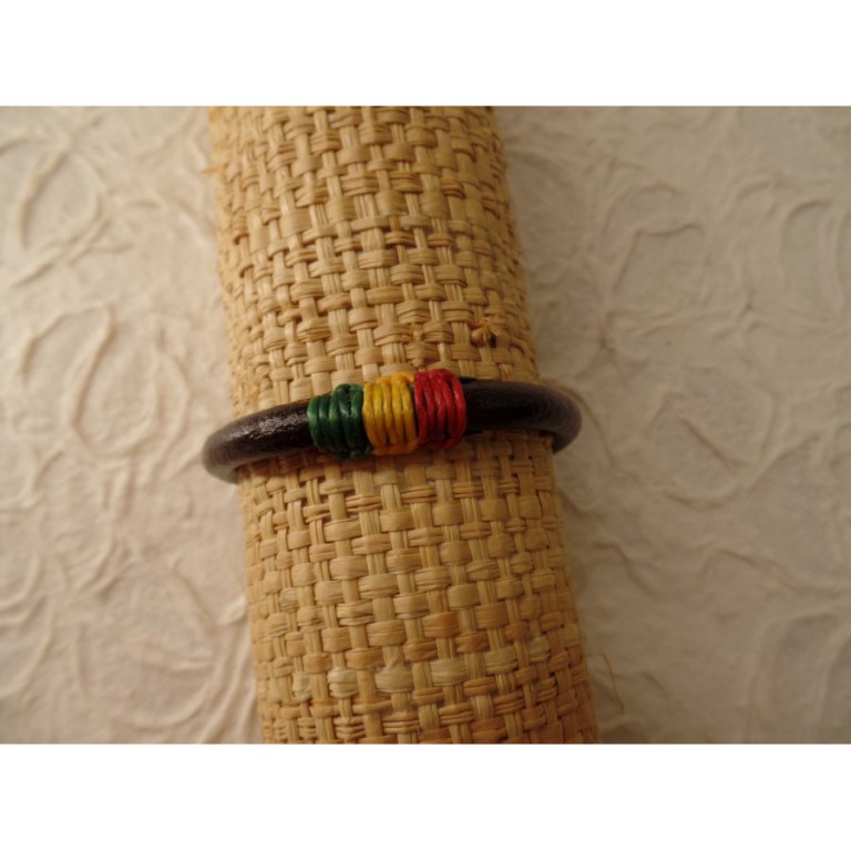 Bracelet rond en cuir marron rasta