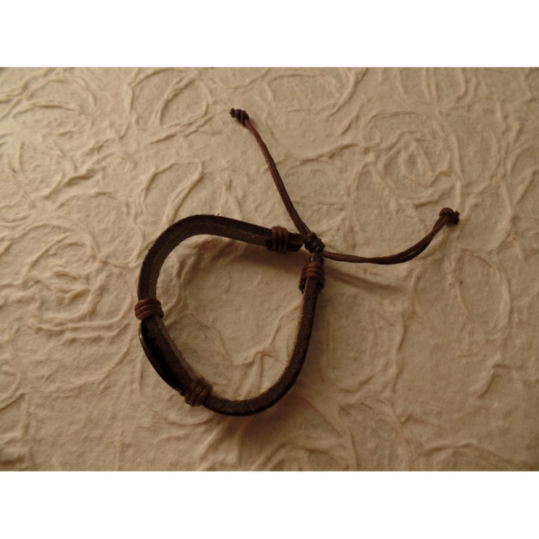 Bracelet en cuir motif yin yang